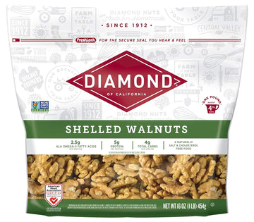 Diamond Of California Shelled Walnuts, 16 Oz - 1Unit