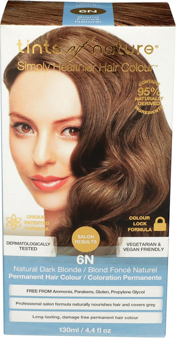 Tints Of Nature Organic 6N Natural Dark Blonde Conditioning Permanent Hair Colour 130Ml