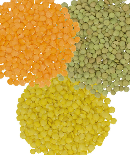 Red Lentils | Green Lentils | Golden Lentils | 12 LBS Total | Non-GMO | 100% Non Irradiated | Kosher | USA Grown | Vegan