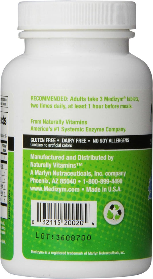 Medizym, Systemic Enzyme Formula, 200 Tablets,Yellowish Green/Tan,N20020