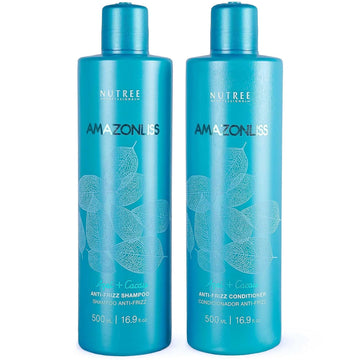 Anti-Frizz Natural Shampoo & Conditioner Set for Keratin-Treated Hair - Prolongs Smoothness, Enhances Shine - 16.9 fl.oz