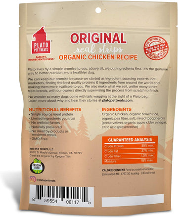 Plato Original Real Strips Organic Chicken 6Oz, Brown