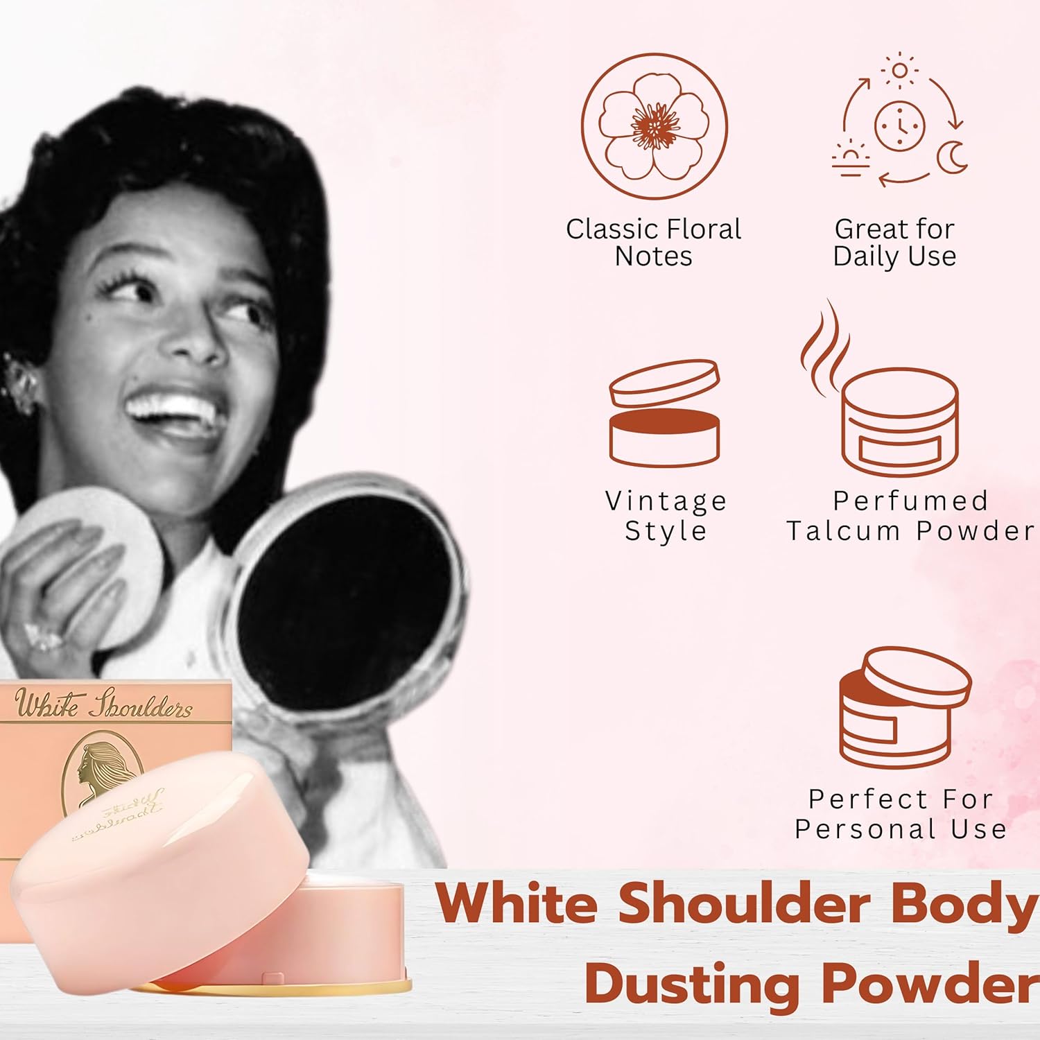 White Shoulders By Evyan For Women Bath Powder 2.6 Oz : Beauty & Personal Care