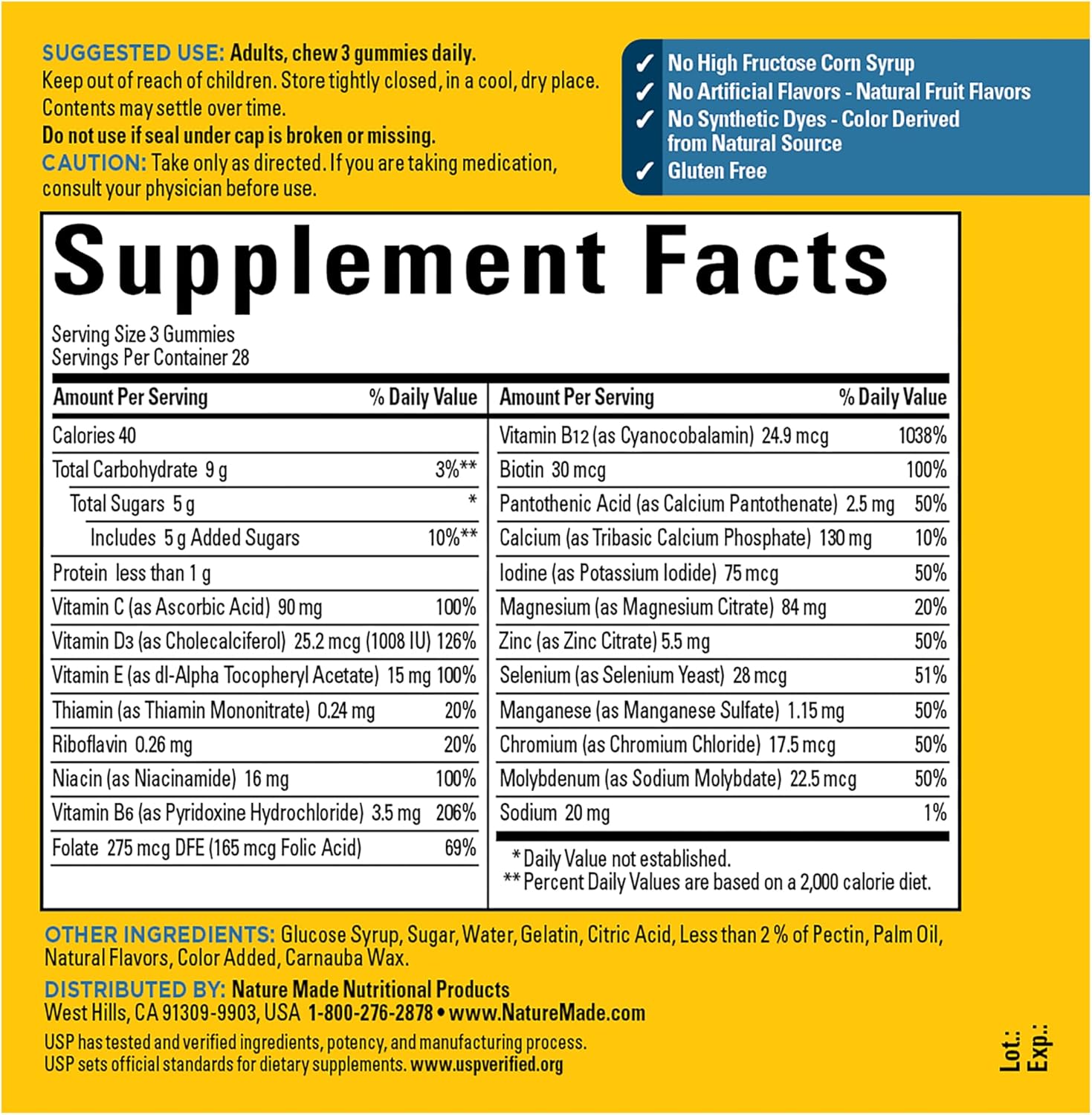 Nature Made Advanced Multivitamin Gummies 50 + For Him With Magnesium Citrate, Vitamin D3, Zinc And All 8 B Vitamins, Multivitamin For Men, 84 Gummies, 28 Day Supply