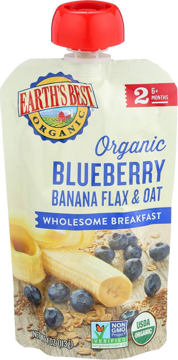 Earths Best Baby Pouch Blueberry Banana, 4 Oz