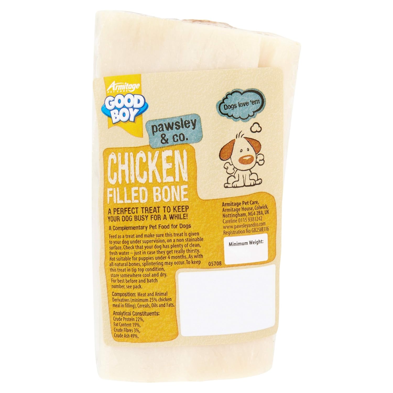 Good Boy - Chicken Filled Bone - Natural Dog Treats - Filled Bones For Dogs - 150 Grams - Long Lasting Dog Treats - Case of 12 : Amazon.co.uk: Pet Supplies