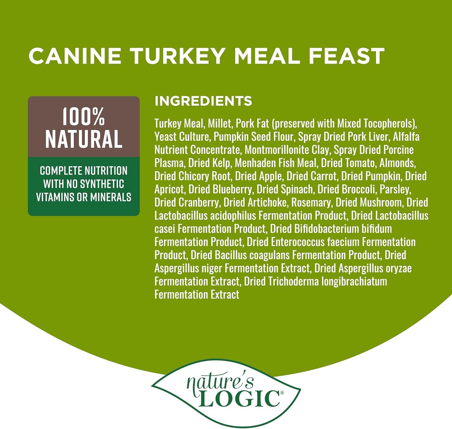 Nature's Logic Canine Turkey Meal Feast, 4.4lbs : Pet Supplies