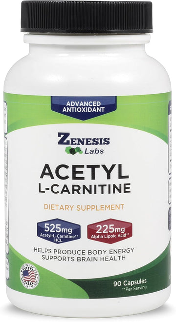 Zenesis Labs Acetyl L-Carnitine With Alpha Lipoic Acid - 90 Capsules