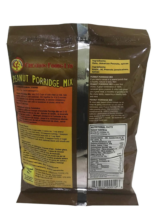 Jamaican Porridge Mix By Creation Foods - Nutritional And Energizing Hot Or Cold Morning Cereal (Peanut Porridge Mix, 3 Pack)