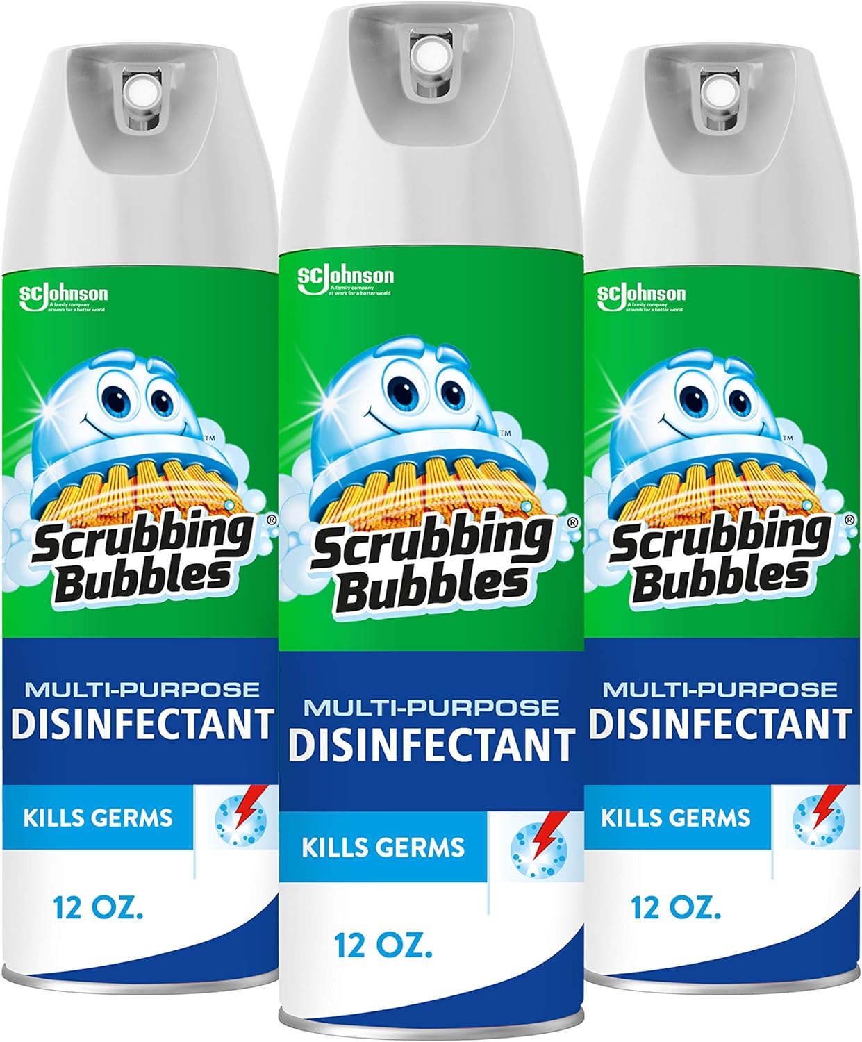 Scrubbing Bubbles Multi-Purpose Disinfectant Spray, 12 oz (Pack of 3)