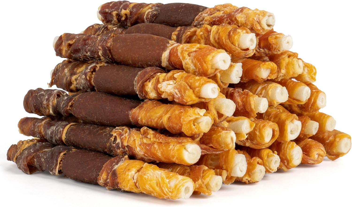 Mon2Sun Dog Treats, Triple Flavor 5 Inch Chicken Liver Duck And Chicken Wrapped Rawhide Snacks For Small And Medium Dogs, 21.16 Oz (30 Count-Pack Of 1)