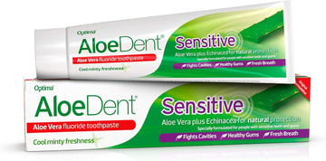 Aloedent, Sensitive Aloe Vera Toothpaste With Fluoride , Natural Action, Vegan, Cruelty Free , Sls Free, Soothing, Healthy Gums , 100Ml