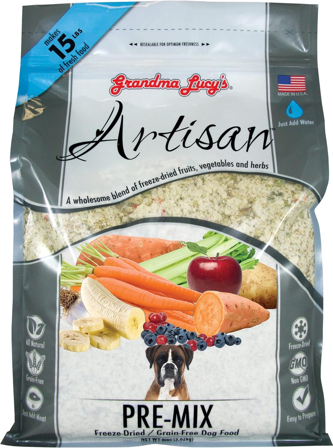 Grandma Lucy's Artisan Pre-Mix Dog Food, Grain Free and Freeze-Dried - 3Lb Bag