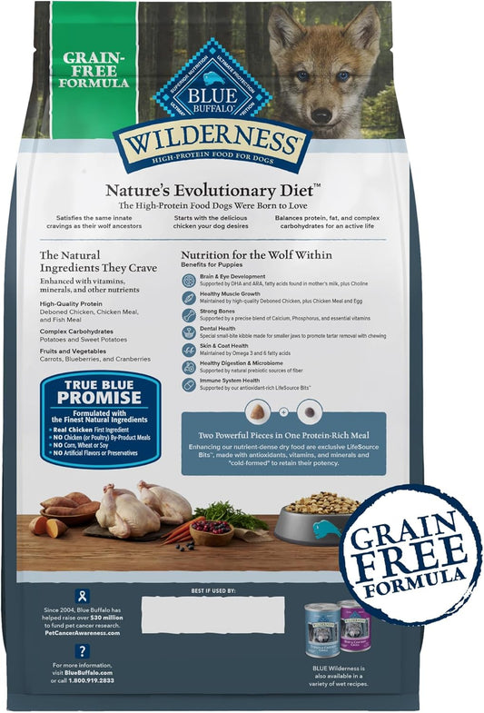 Blue Buffalo Wilderness Puppy High-Protein Dry Dog Food With Real Chicken, Grain-Free, Made In The Usa With Natural Ingredients, Chicken, 24-Lb. Bag