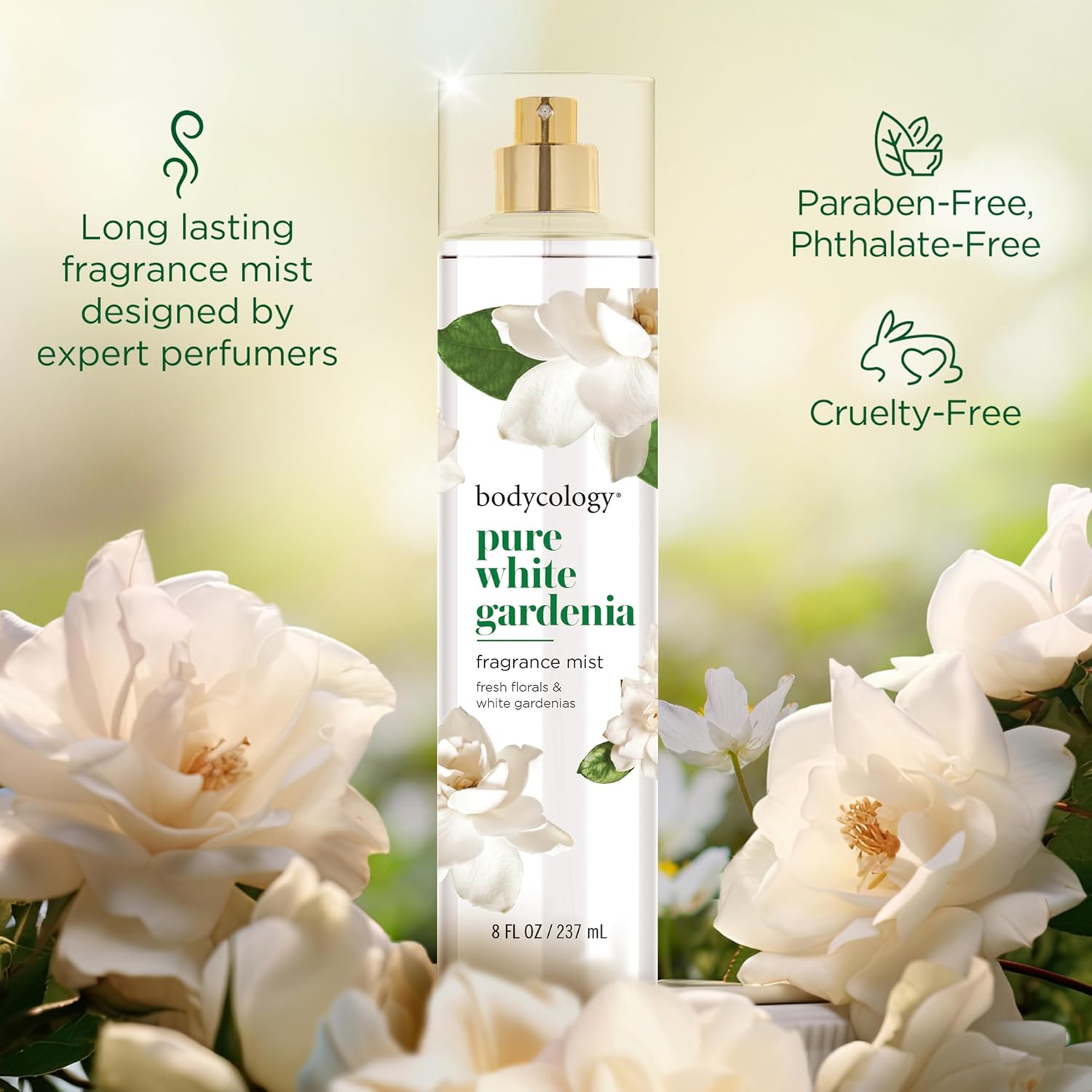 Bodycology Long-Lasting Fragrance Body Mist, Pure White Gardenia, 8 Fl Oz : Beauty & Personal Care
