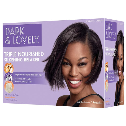SoftSheen-Carson Dark and Lovely Triple Nourished Silkening No-Lye Relaxer with Shea Butter, Super