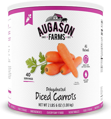 Augason Farms Dehydrated Diced Carrots,net weight 2 lbs 6 ounce