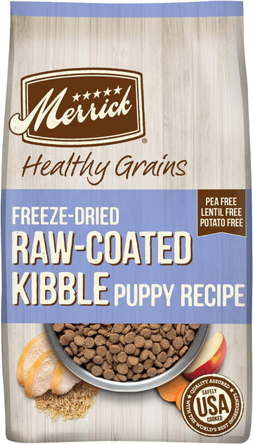 Merrick Healthy Grains Freeze Dried Raw Coated Kibble, Natural High Protein Puppy Food, Chicken And Brown Rice - 22.0 Lb. Bag