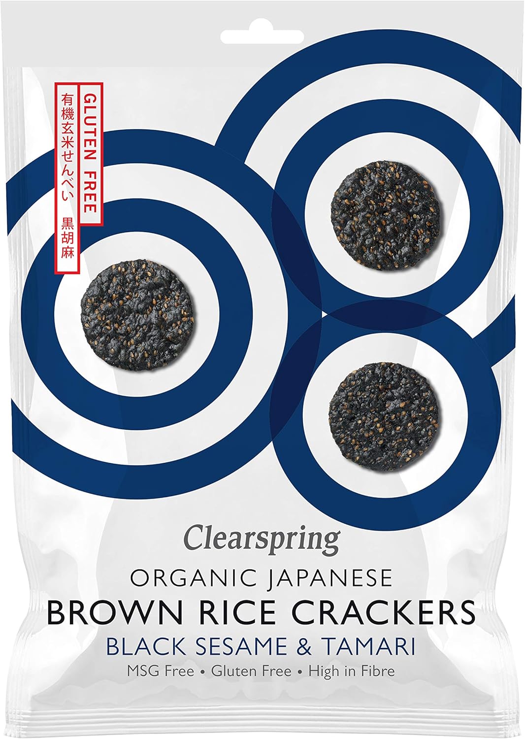 Clearspring Organic Japanese Brown Rice Crackers (Whole Sesame, 1)