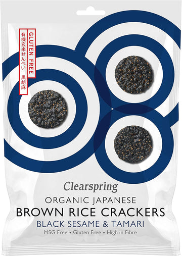 Clearspring Organic Japanese Brown Rice Crackers (Whole Sesame, 1)
