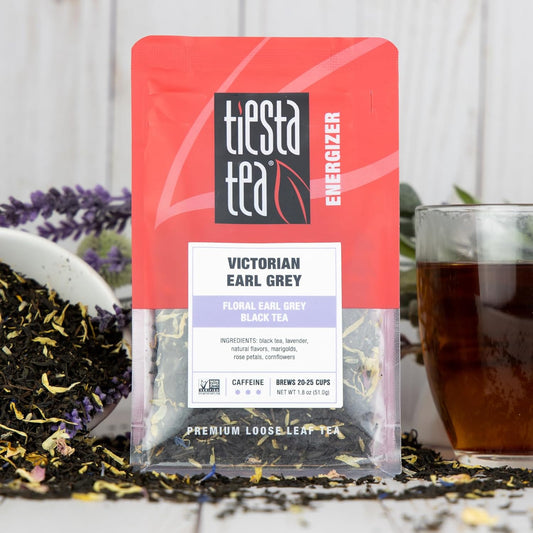 Tiesta Tea - Victorian Earl Grey, Floral Earl Grey Black Tea, Premium Loose Leaf Tea Blends, High Caffeinated Black Tea, Make Hot Or Iced Tea, Brews Up To 25 Cups - 1.8 Ounce Resealable Pouch