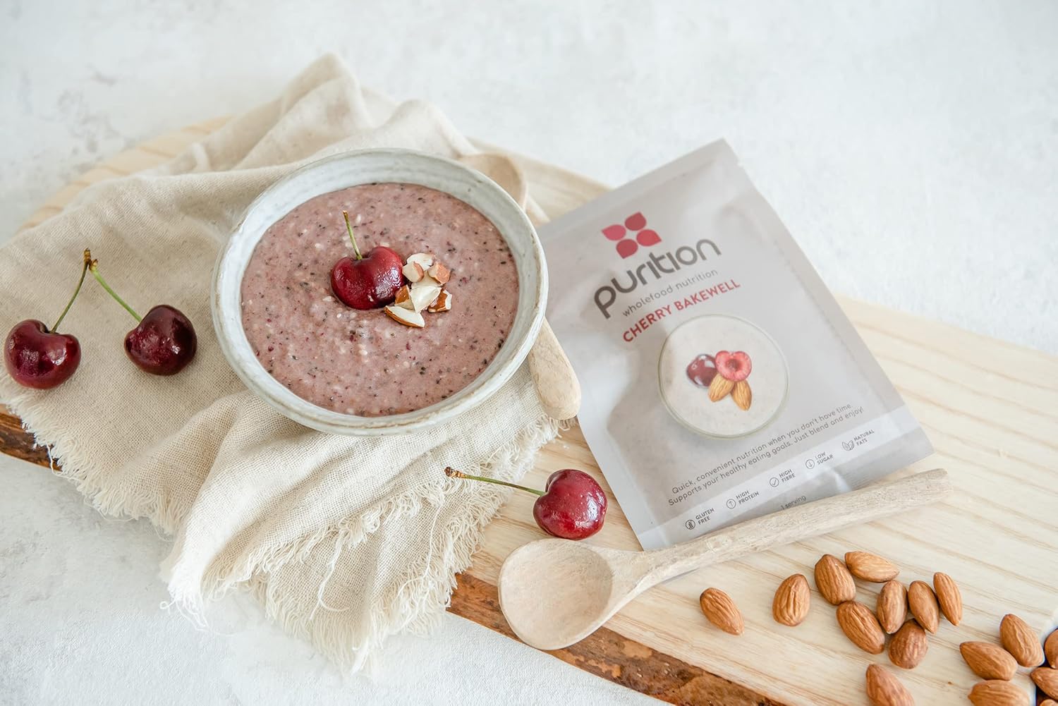 Purition Cherry Bakewell Large Bag | Premium High Protein Powder for Keto Shakes and Smoothies with Only Natural Ingredients for Weight Management | 1 x 12 Meal Bag : Amazon.co.uk: Health & Personal Care