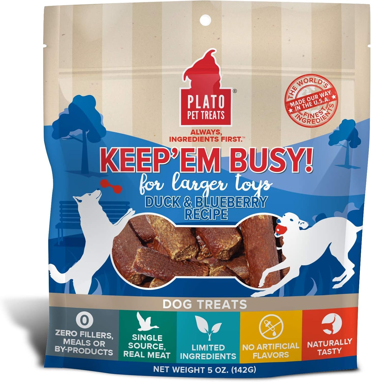 Plato Keep Em' Busy Duck + Blueberry For Large Toys 5Oz, Model: 850002221114