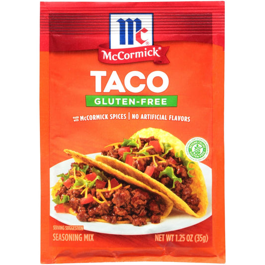 Mccormick Gluten Free Taco Seasoning Mix, 1.25 Oz (Pack Of 12)