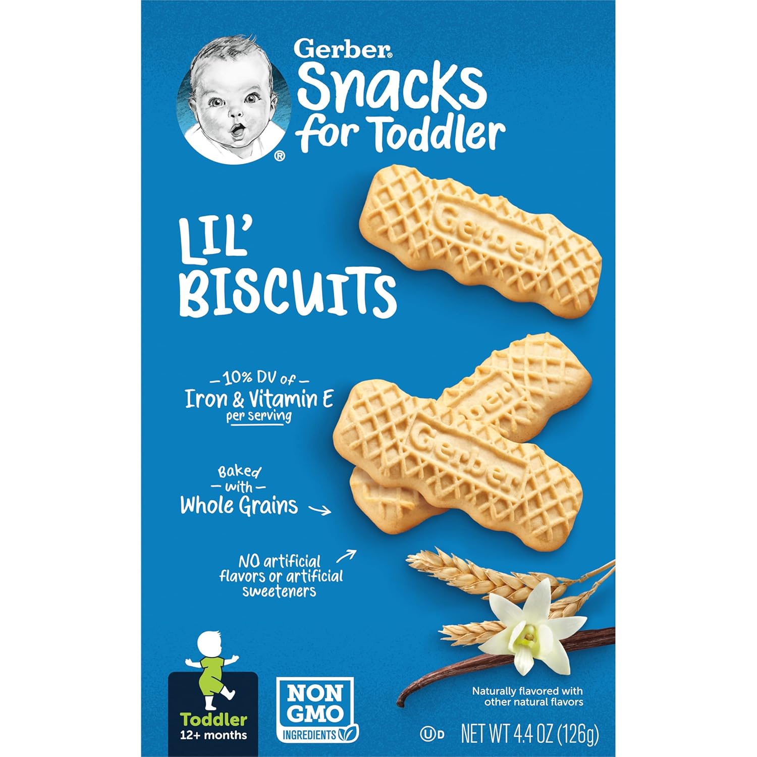 Gerber Lil' Biscuits, Vanilla Wheat, 4.44 Oz Box