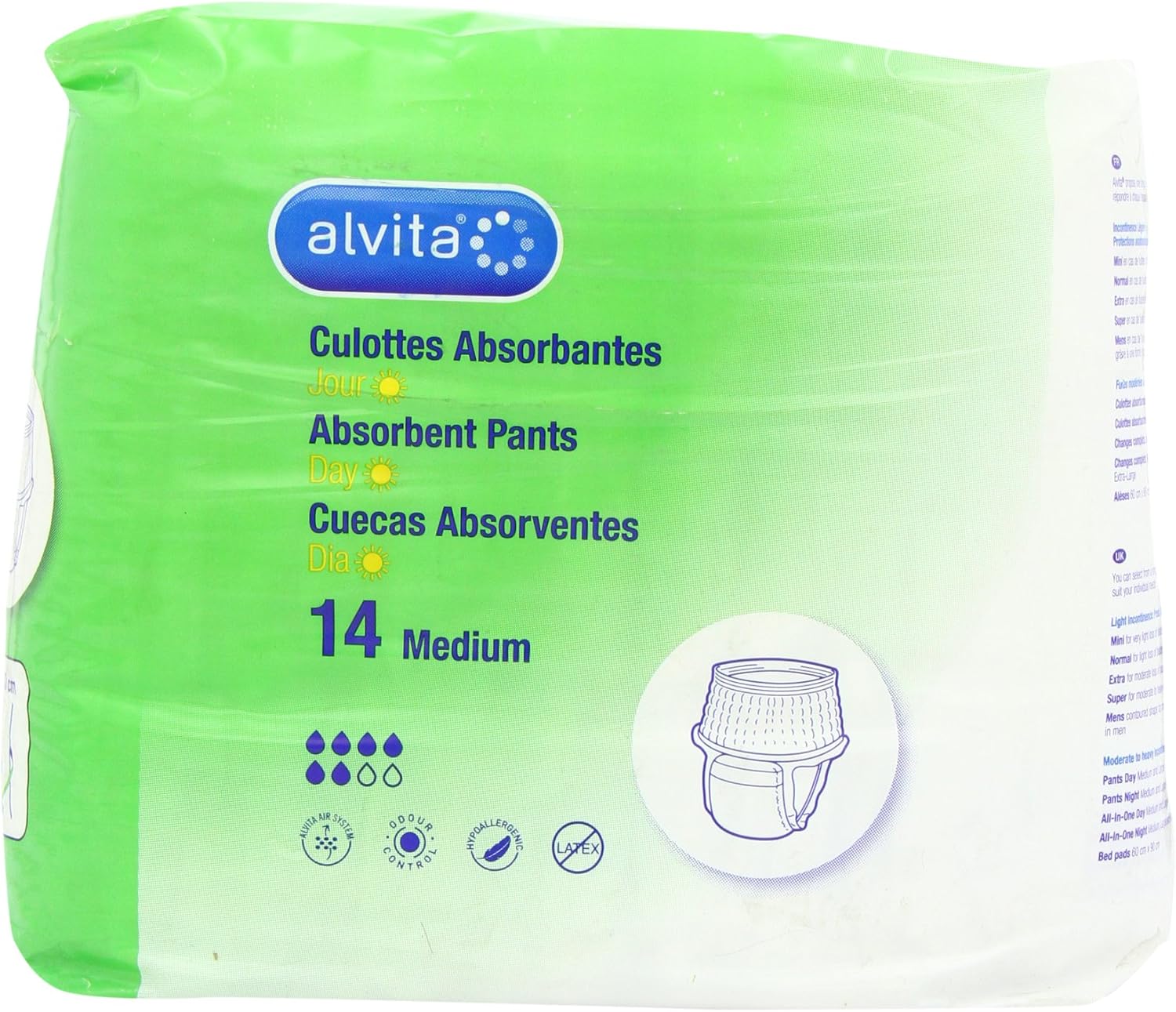 Alvita Incontinence Range Pants Absorbent Day Medium, 14'S (Pack Of 1)