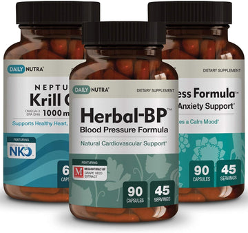 DailyNutra Heart Health Supplements Bundle Includes Herbal BP Natural