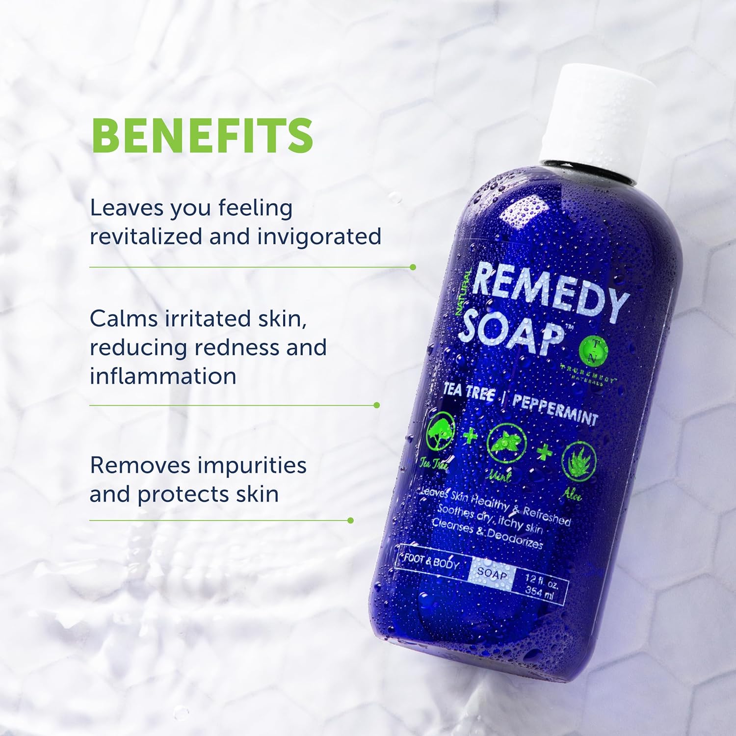 Truremedy Naturals Remedy Tea Tree Oil Body Wash - Body Wash That Helps Body Odor, Ringworm, & Skin Irritations - Tea Tree Soap Body Wash (1 pk, 12 oz) : Beauty & Personal Care