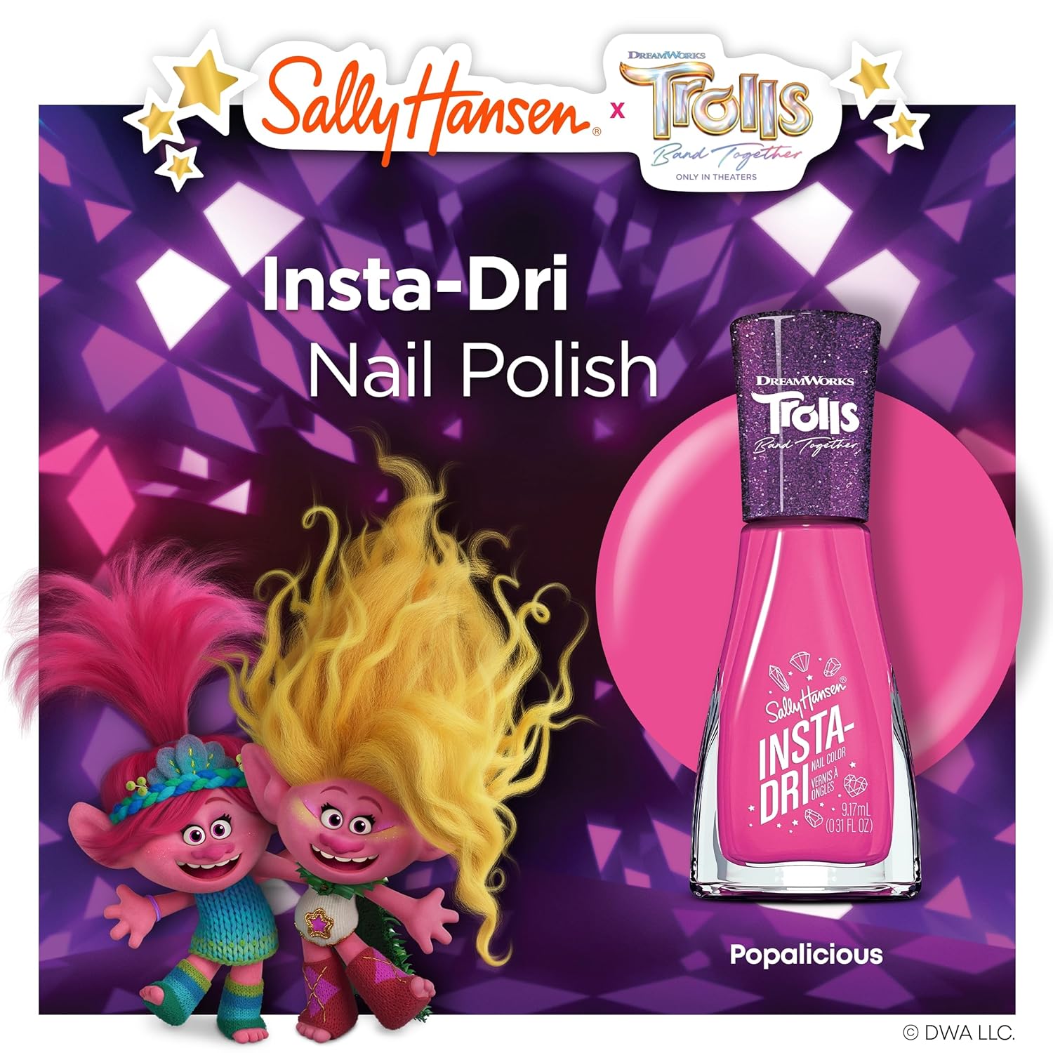 Sally Hansen Insta-Dri x Trolls Nail Polish Collection - Poppilicious - 0.31 fl oz : Beauty & Personal Care