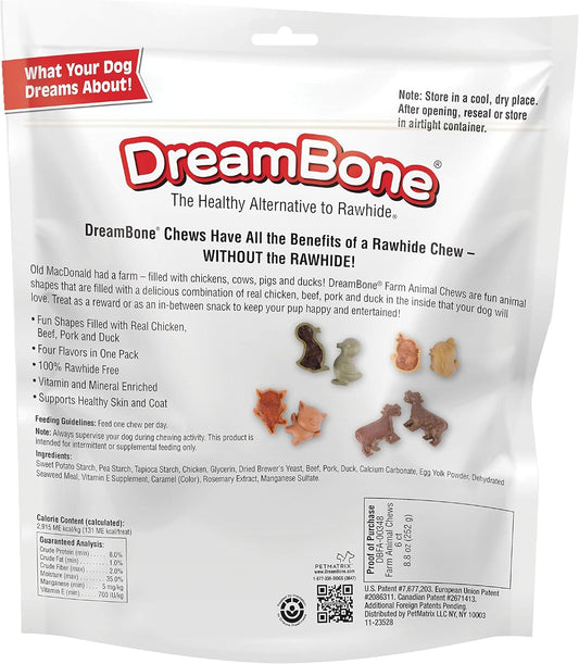 Dreambone Farm Animal Chews, Rawhide Free Dog Chews Made With Real Meat And Vegetables, 6 Count