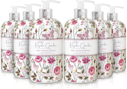 Baylis & Harding Royale Garden Peach Peony & Jasmine Hand Wash, 500 Ml (Pack Of 6) - Vegan Friendly