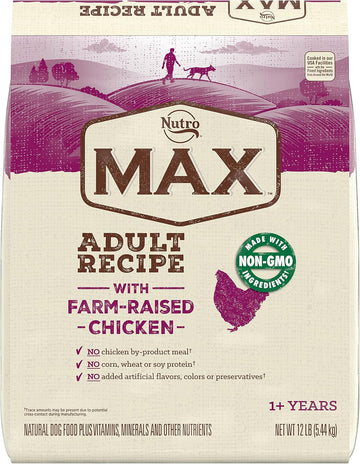 Nutro Max Adult Recipe Dry Dog Food With Farm-Raised Chicken, 12 Lb Bag