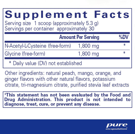 Pure Encapsulations Nac + Glycine Powder - Immune Support, Detox Cleanse & Glutathione Production* - Conditionally Essential Amino Acids - Gluten Free & Non-Gmo - 5.6 Oz