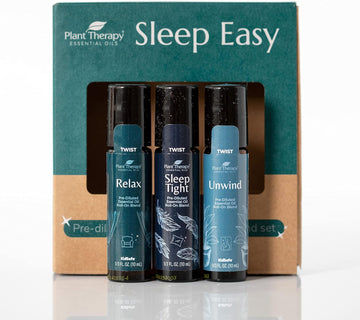 Plant Therapy Sleep Easy Essential Oil Roll On Blend Set 10 Ml (1/3 Oz) Each Of Relax, Sleep Tight & Unwind, Pure, Pre-Diluted, Essential Oil Blends