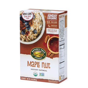 Nature's Path Organic Maple Nut Instant Oatmeal, Non-GMO, 37g Whole Grains, 5g Plant Based Protein, 14 Ounce (Pack of 6)