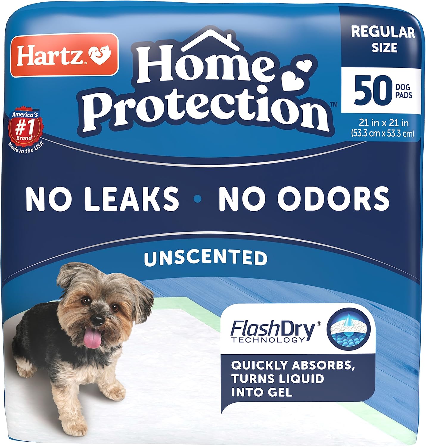 Hartz Home Protection Unscented Odor Eliminating Gel Dog Pads - 50 Count