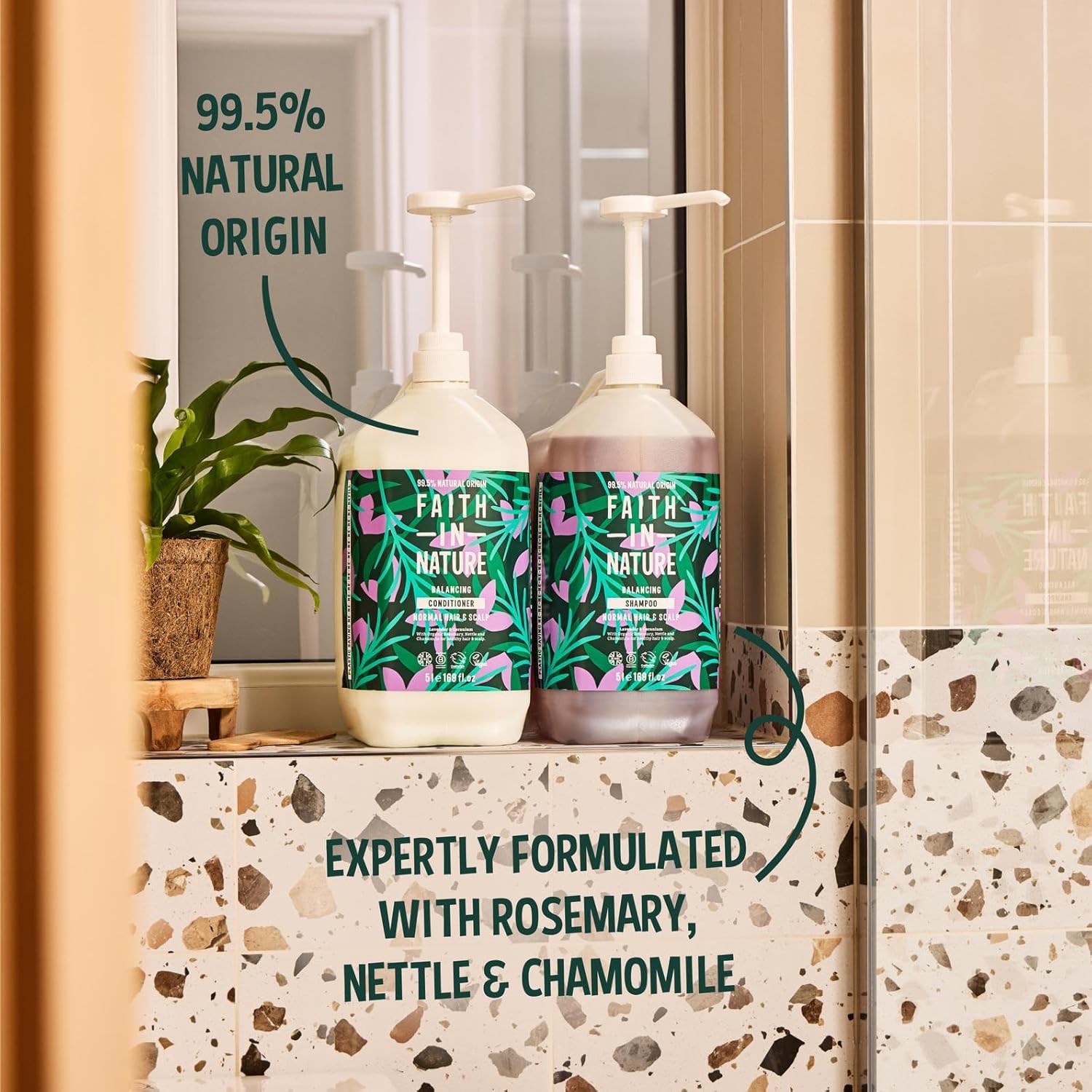 Faith In Nature Natural Lavender & Geranium Shampoo and Conditioner Set, Nourishing, Vegan & Cruelty Free, No SLS or Parabens, For Normal to Dry Hair, 2 x 5L Pack : Amazon.co.uk: Beauty