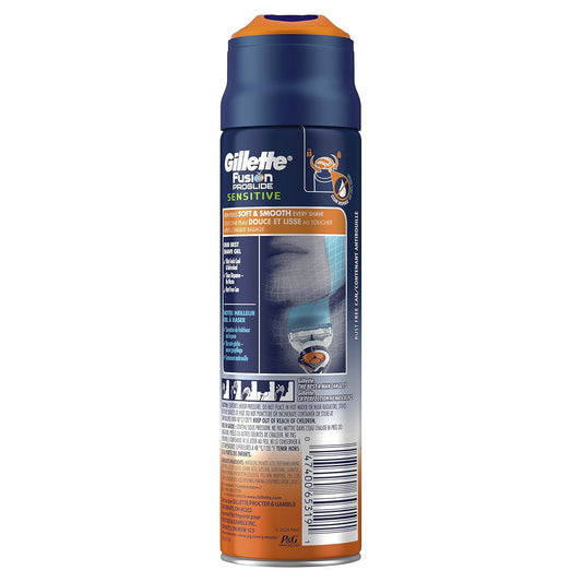 Gillette Fusion Proglide Sensitive 2 In 1 Shave Gel, Alpine Clean, 6 Oz