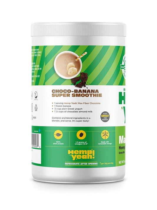 Manitoba Harvest Hemp Yeah! Organic Max Fiber Protein Powder, Omegas 3&6 Per Serving, Chocolate, 16 Ounce, Packaging May Vary