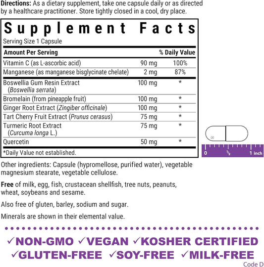Bluebonnet Nutrition Pain & Inflammation Support, For Temporary Physical Overexertion*, Non-Gmo, Vegan, Kosher Certified, Gluten-Free, Soy-Free, Dairy-Free, 30 Vegetable Capsules, 30 Servings