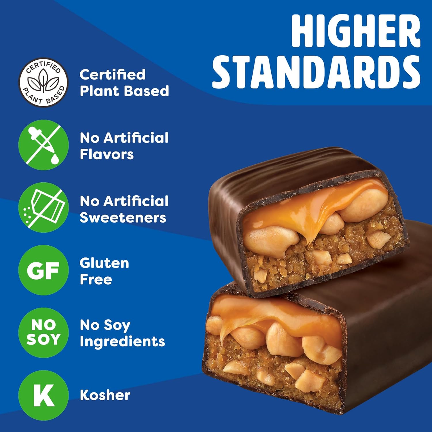 Orgain OMG! Bar, Snack Bar with Chocolate Caramel and Peanuts, Plant-Based, Vegan, Gluten Free, No Artificial Sweeteners, (9 Count)