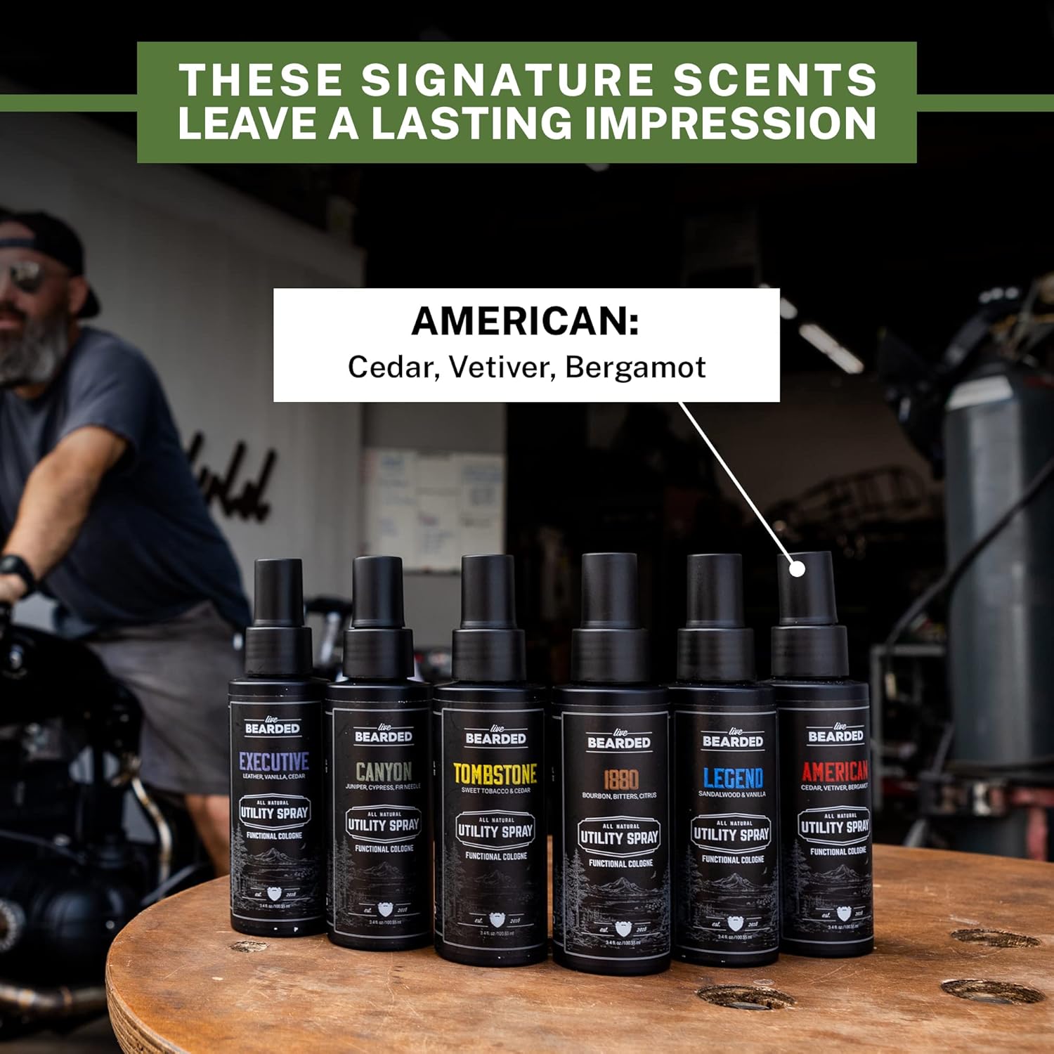 Live Bearded Utility Spray - All Purpose Cologne With Natural Fragrance - Made In The Usa - 3.4 Fl Oz Bottle | Tombstone Scent - Sweet Tobacco, Cedar : Beauty & Personal Care