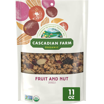 Cascadian Farm Organic Granola, Fruit and Nut Cereal, Resealable Pouch, 11 oz