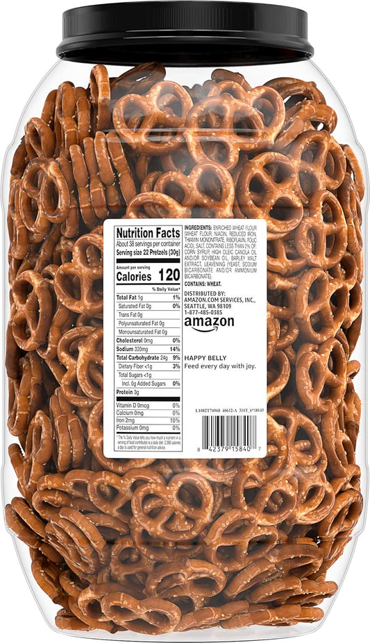 Amazon Brand - Happy Belly Mini Twist Pretzels, 2.5 pound (Pack of 1)