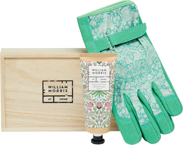 William Morris At Home Gardening Golden Lily Glove Set | Adjustable, Lightweight Gloves | Enriched Scented Hand Cream | Perfect Gardener'S Gift, One Size (Fg2551)