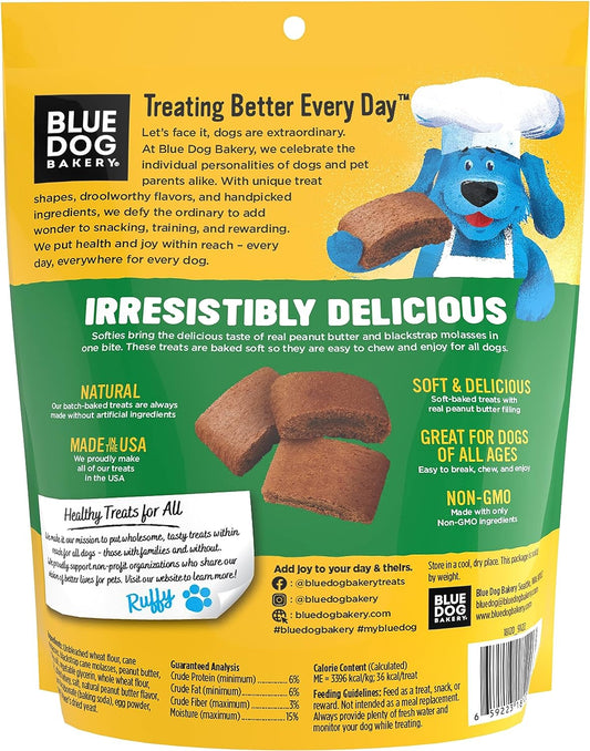 Blue Dog Bakery Natural Dog Treats, Softies, Peanut Butter Flavor, 16.2oz Bag, 1 Bag